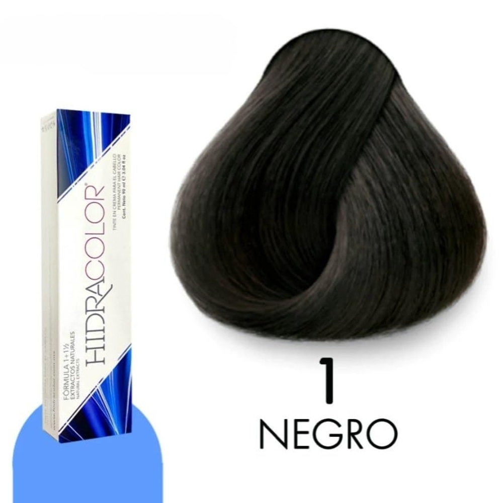 ​Hidracolor 1 Negro - Jet Black Permanent Hair Color Cream